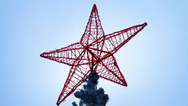 Установка новогодней елки в Воскресенске